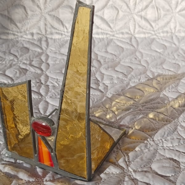 Stained Glass Tealight Candle Holder Suncatcher