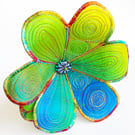 Rainbow Textile Art Flower