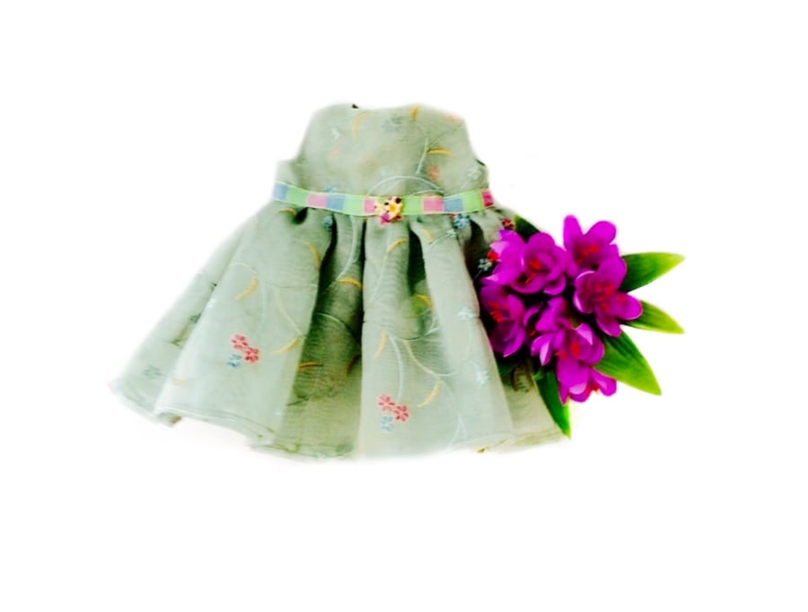Embroidered organza party dress