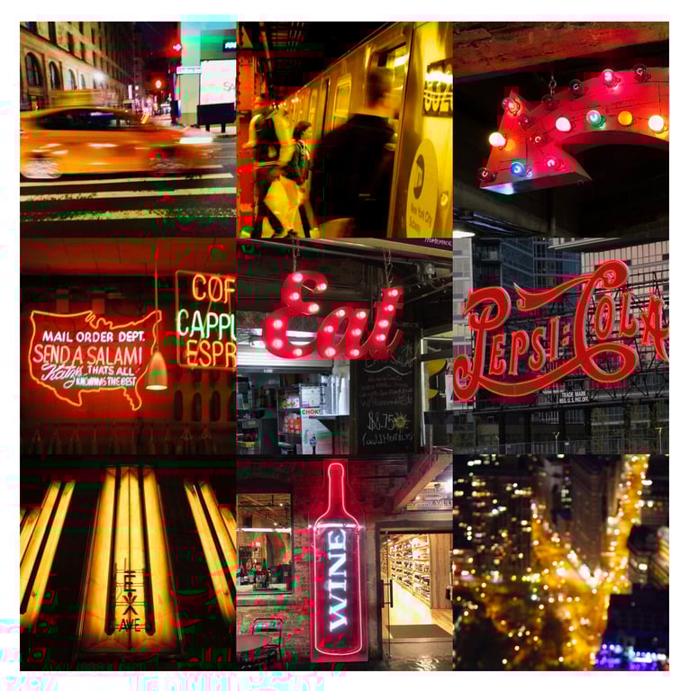 ‘NYC 24-7’ New York square signed mounted print FREE DELIVERY