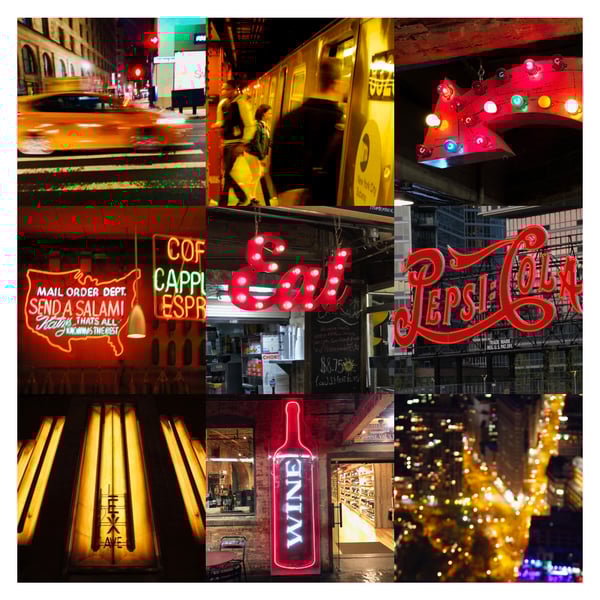 ‘NYC 24-7’ New York square signed mounted print FREE DELIVERY