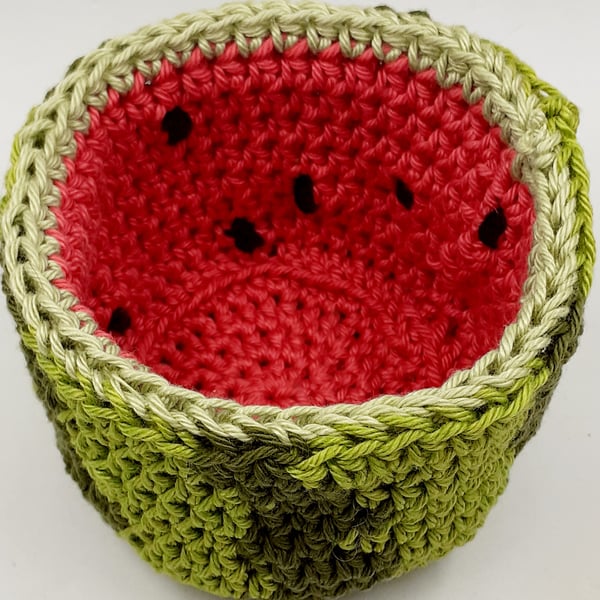 Small Crochet Watermelon Bowl