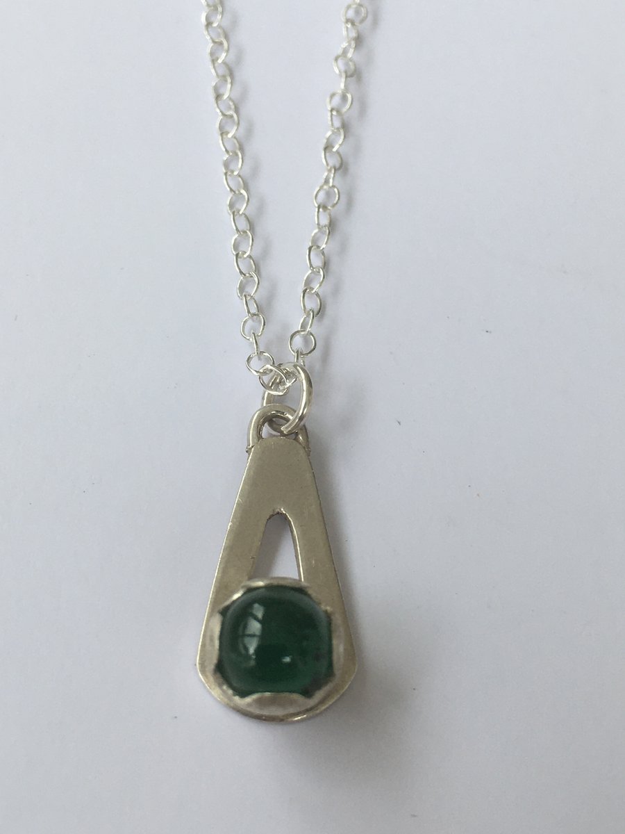 Emerald Birthstone Drop pendant 