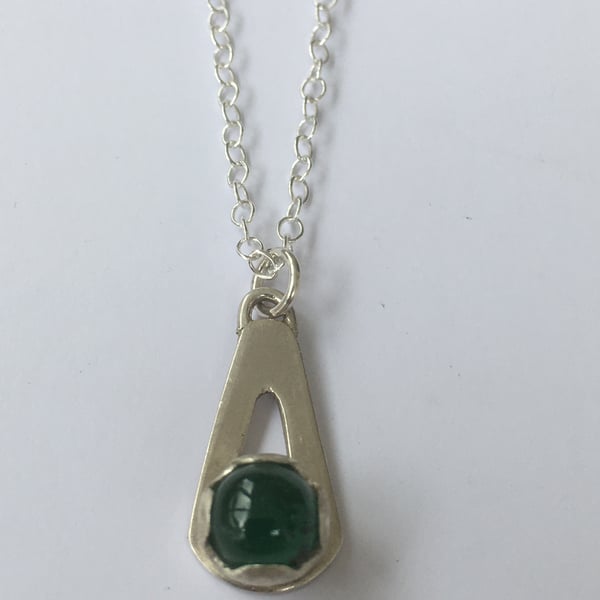 Emerald Birthstone Drop pendant 
