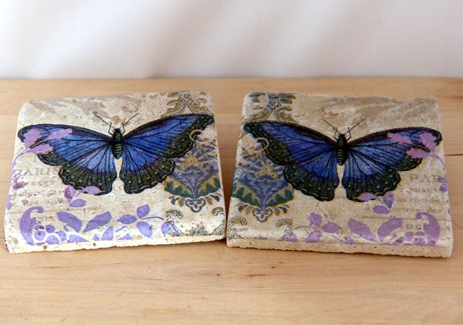 Marble 'Butterfly' Coasters