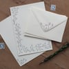 Illustrated letter paper and envelopes with original leaves design
