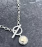 Gold Heart Pebble Fob Necklace, Sterling Silver and gold Fob Necklace, valentine - Image 10