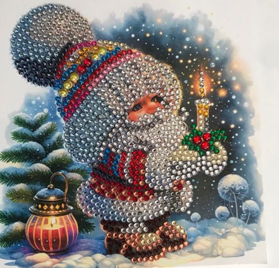  Diamond Art Christmas Card SANTA 