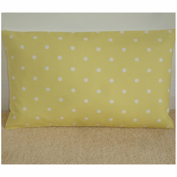 Tempur Travel Pillow Cover SMALL Polka Dots Yellow and White Spots 16x10 