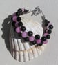 Black Onyx & Pink Morganite Gemstone Woven Beaded Bracelet "Hathor" - Image 2