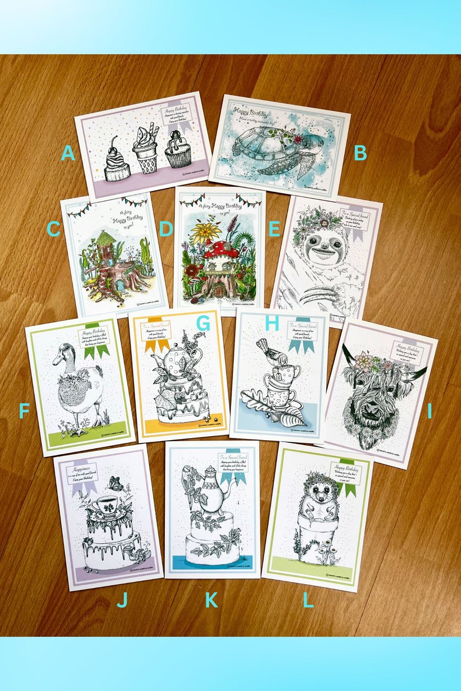 Birthday cards bundle - A5 X 5 Greeting cards & envelopes