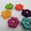 Crochet flowers x 6