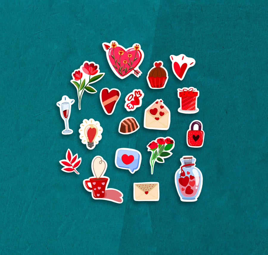 Love stickers, Love planner stickers, valentines day stickers, cute love sticker