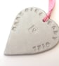 Loveheart hanger, ceramic lovehearts, gift idea, home decor, pottery - Image 1
