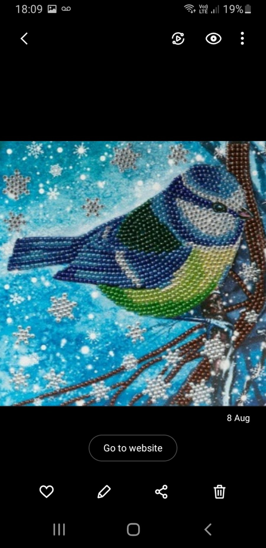 Blue tit Christmas crystal art craft buddy kit