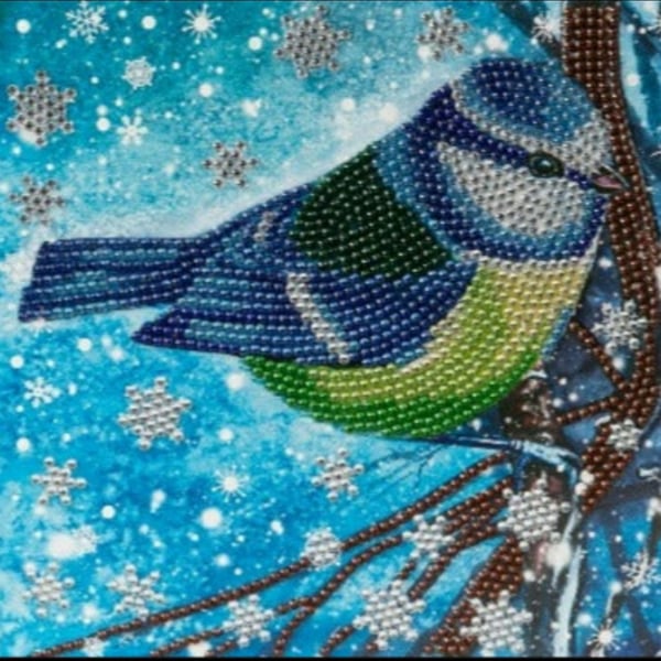 Blue tit Christmas crystal art craft buddy kit