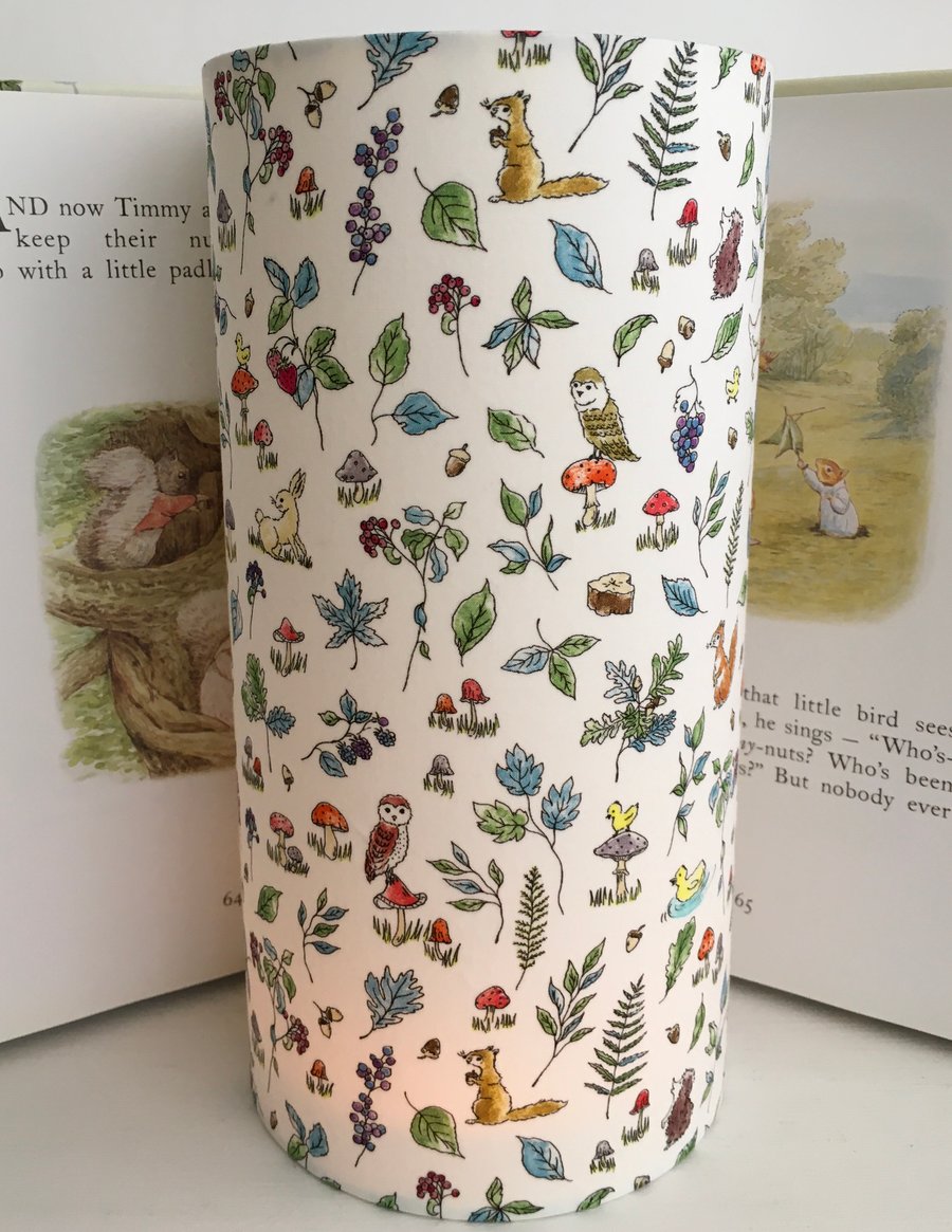 Liberty Fairytale Woodland -Handmade Children’s Tall  Night Light.