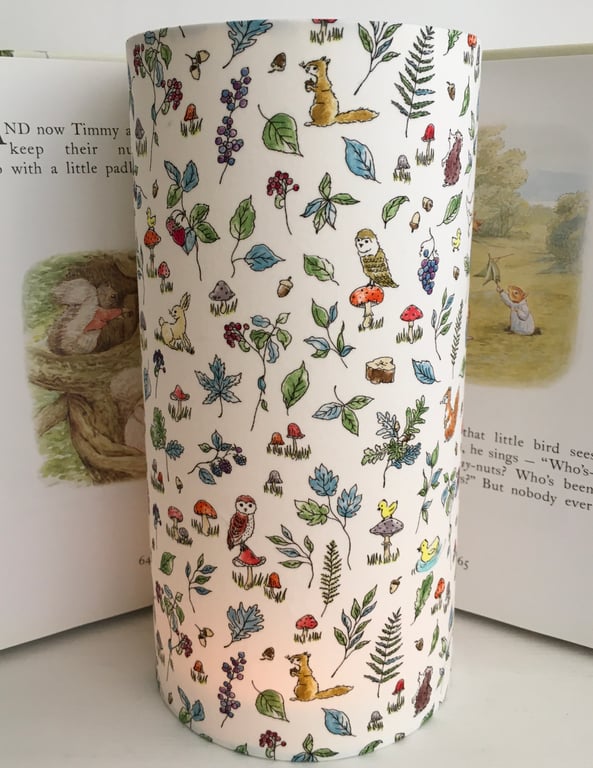 Liberty Fairytale Woodland -Handmade Children’s Tall  Night Light.