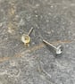 Silver Earrings-Tiny Disk Studs - Image 3