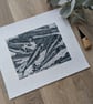 Spanish Sardines Linocut Print, Fish Print, Limited Edition Print - Image 3