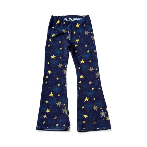 Stars and Snowflake Navy Kick Flare Leggings 