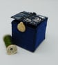 Harris Tweed fabric box with textile art lid - Image 4