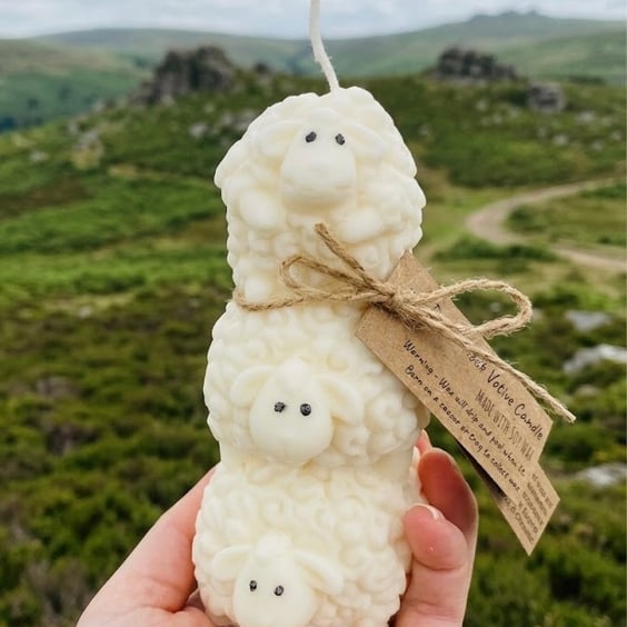 Flock of North Devon Sheep Candle 
