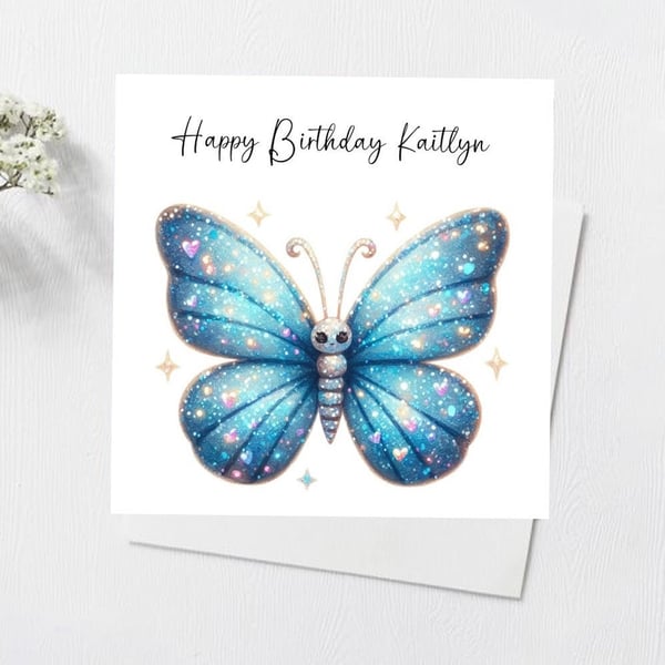 Personalised Butterfly Birthday Card For Her Happy Birthday Daughter Niece