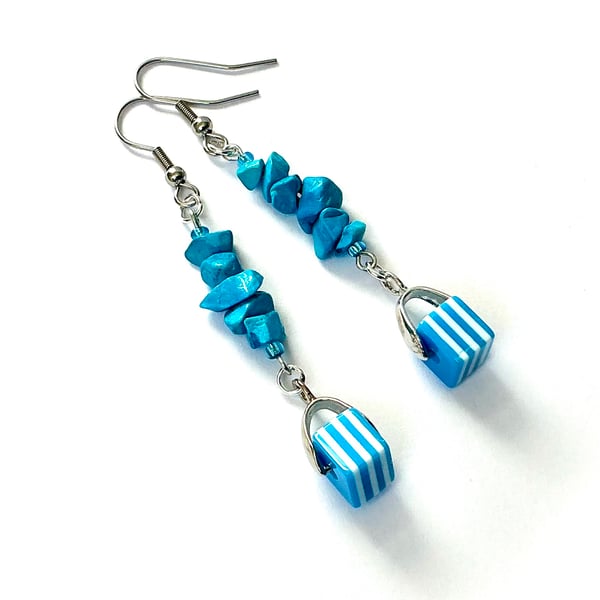 Blue Howlite Earrings