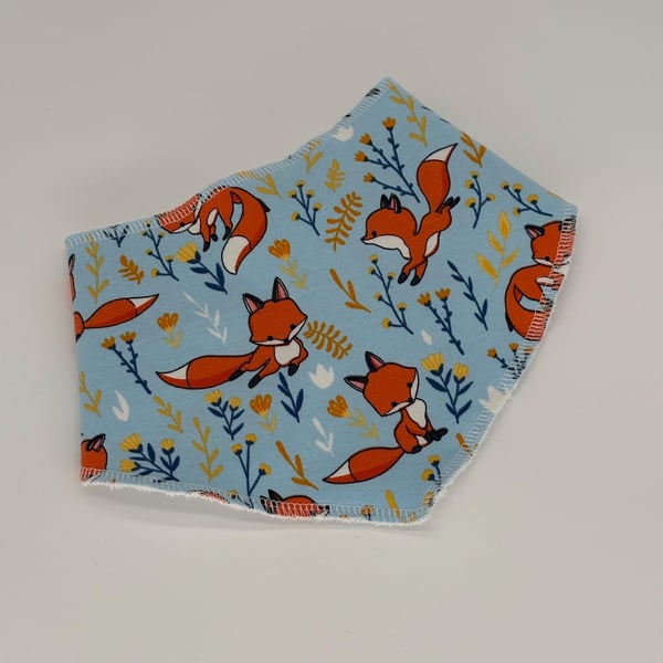 Handmade dribble bandana bib, friendly fox print