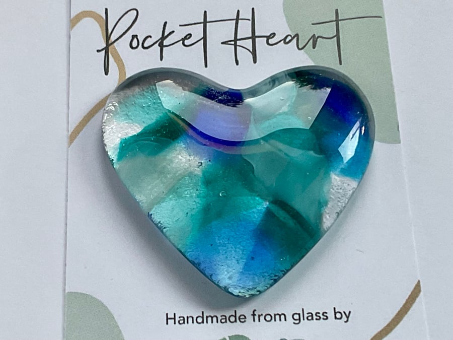 Handmade fused glass heart