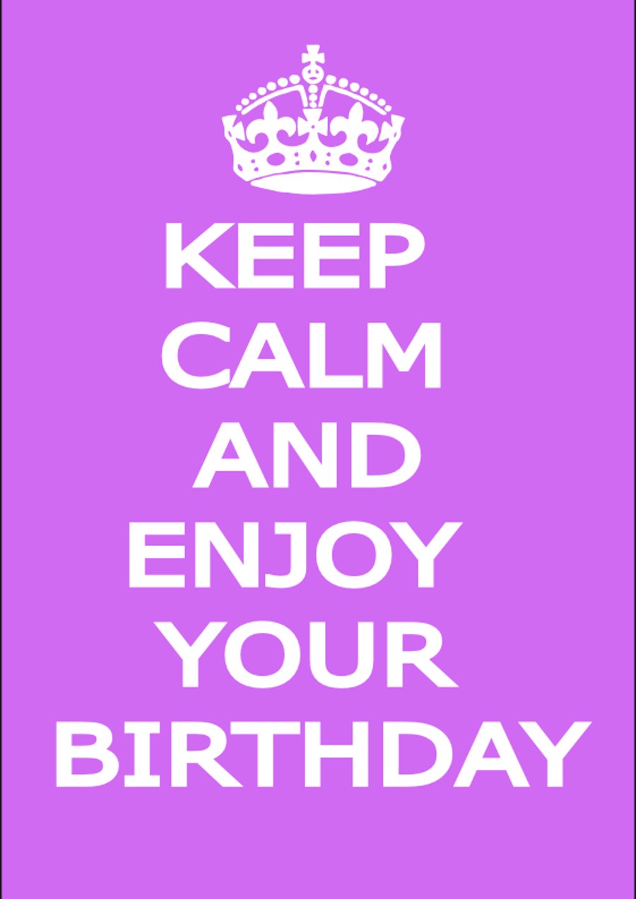 Male keep calm birthday card