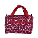 Large wash bag in Liberty cotton, floral toiletries bag with handles and pocket.