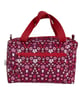 Large wash bag in Liberty cotton, floral toiletries bag with handles and pocket.