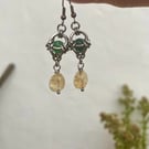 Feydra - Aventurine & Citrine Earrings 