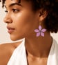 Lilac Flower Earrings Miyuki Delica Beads Handmade 3D Floral Jewellery