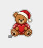 Funny Christmas Sticker Vinyl Xmas Decal For Adults - Teddy Bear & Heart