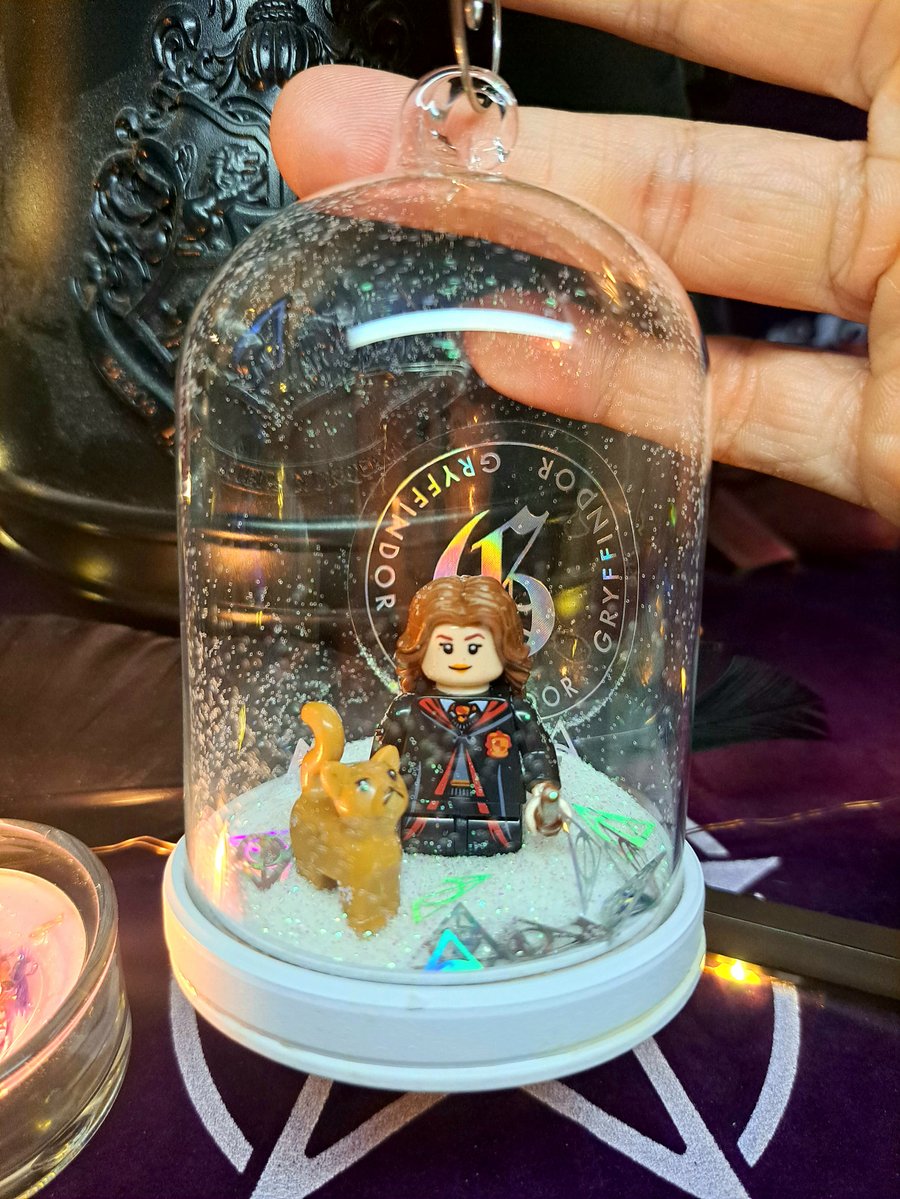 Hermione Lego Faux Snow Globe Tree Ornament Decoration Gift