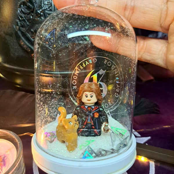 Hermione Lego Faux Snow Globe Tree Ornament Decoration Gift