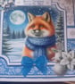 Festive Fox large Handmade Christmas Card 