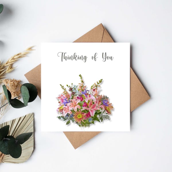 Thinking of you - Beautiful textured card 15x15cm - Sympathy - Bereavement - Kee