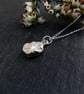 Recycled Silver Moon Pendant Necklace - Full Moon, Textured - Image 2
