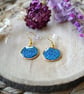 Light Blue Sparkly Dangle Earrings - Hypoallergenic