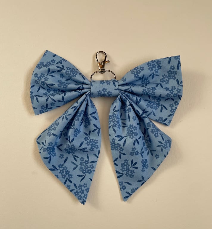 Blue Flowers Accessory Bow 