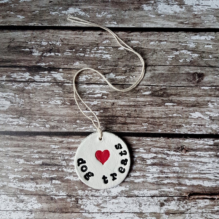 Individual Clay Tags DOG TREATS decoration, homeware, gift