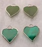 Stained glass small heart, GREEN variations