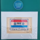 Cassette '86 Original Acrylic Painting Retro Mounted 6x4" DavidNicolArt