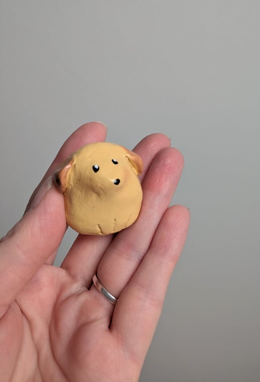 'Dinky Dog' Mini Faux Flower Vase (yellow)