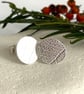 Small Silver Stud Earrings  - Handmade in UK imprinted with a leaf pattern - Image 1