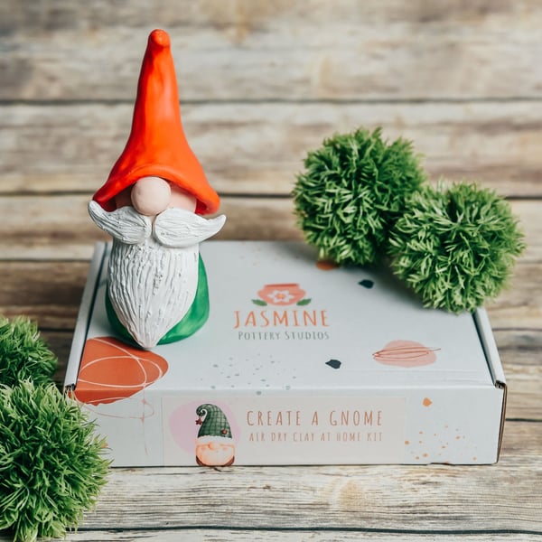 Gnome Clay Kit - Air Dry Clay Craft Kit, Make Your Own Gnome Gift